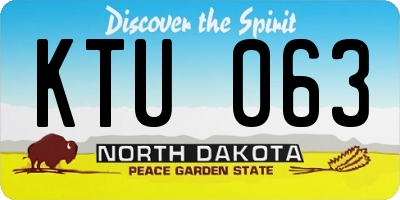 ND license plate KTU063
