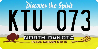 ND license plate KTU073