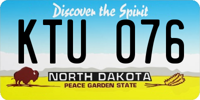 ND license plate KTU076