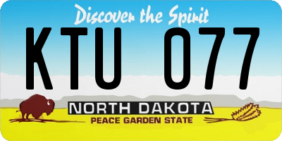 ND license plate KTU077
