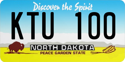 ND license plate KTU100