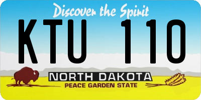 ND license plate KTU110