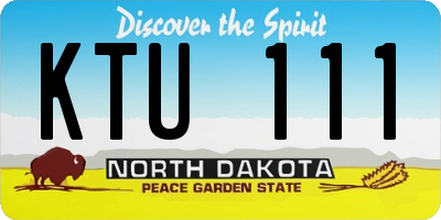 ND license plate KTU111