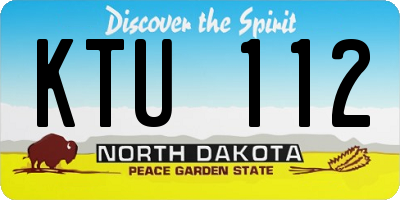 ND license plate KTU112