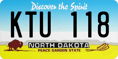 ND license plate KTU118