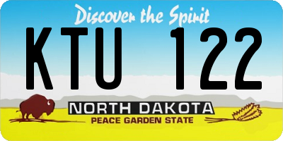 ND license plate KTU122