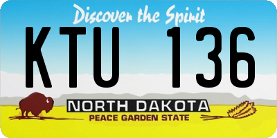 ND license plate KTU136