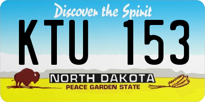 ND license plate KTU153