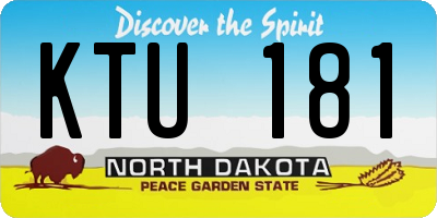 ND license plate KTU181
