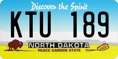 ND license plate KTU189