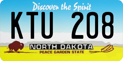 ND license plate KTU208