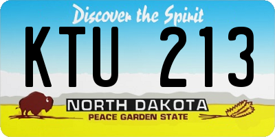ND license plate KTU213