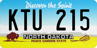 ND license plate KTU215