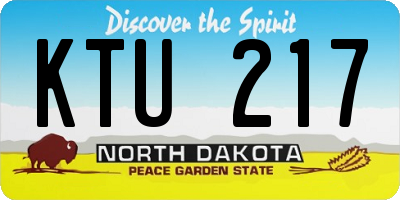 ND license plate KTU217