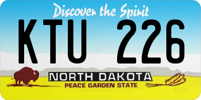 ND license plate KTU226