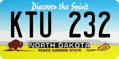 ND license plate KTU232