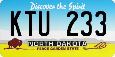 ND license plate KTU233
