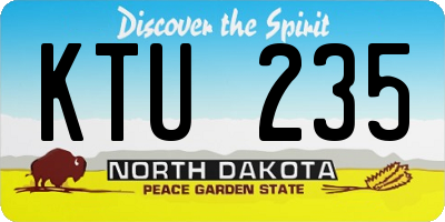 ND license plate KTU235