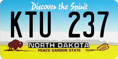 ND license plate KTU237