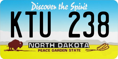 ND license plate KTU238