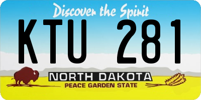 ND license plate KTU281