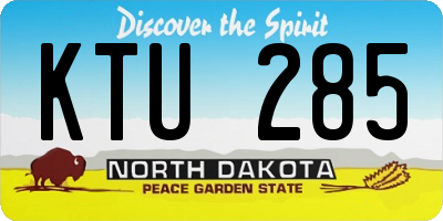 ND license plate KTU285