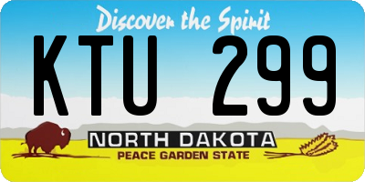 ND license plate KTU299