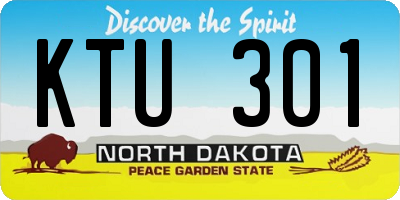 ND license plate KTU301