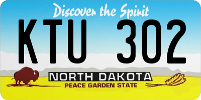 ND license plate KTU302