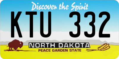ND license plate KTU332