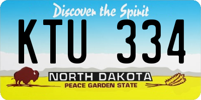 ND license plate KTU334