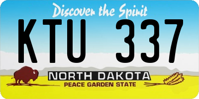 ND license plate KTU337