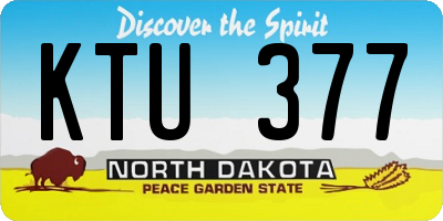 ND license plate KTU377