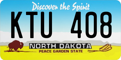 ND license plate KTU408