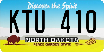 ND license plate KTU410