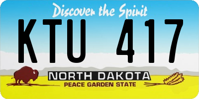 ND license plate KTU417