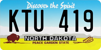 ND license plate KTU419