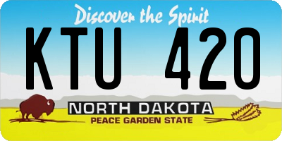 ND license plate KTU420