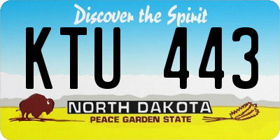ND license plate KTU443