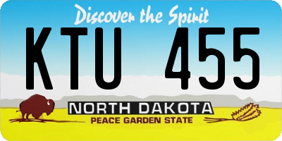 ND license plate KTU455