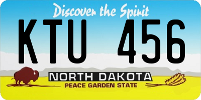 ND license plate KTU456