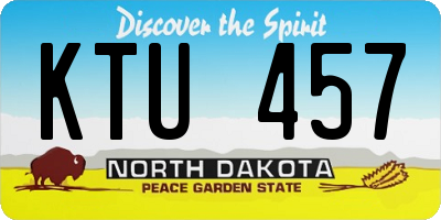 ND license plate KTU457