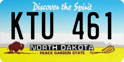 ND license plate KTU461
