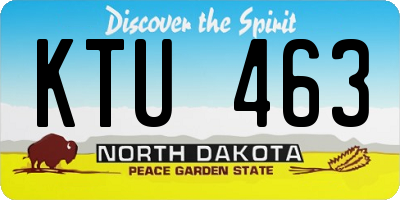 ND license plate KTU463