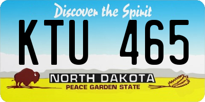 ND license plate KTU465