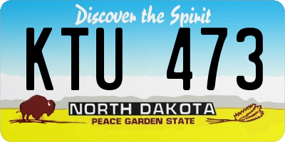 ND license plate KTU473