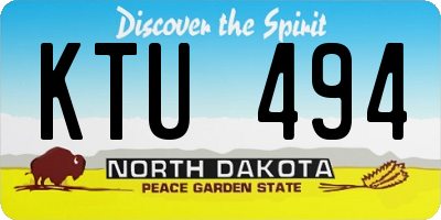 ND license plate KTU494