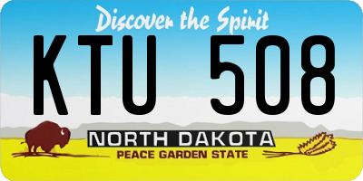 ND license plate KTU508
