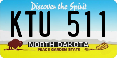 ND license plate KTU511
