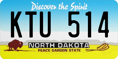 ND license plate KTU514